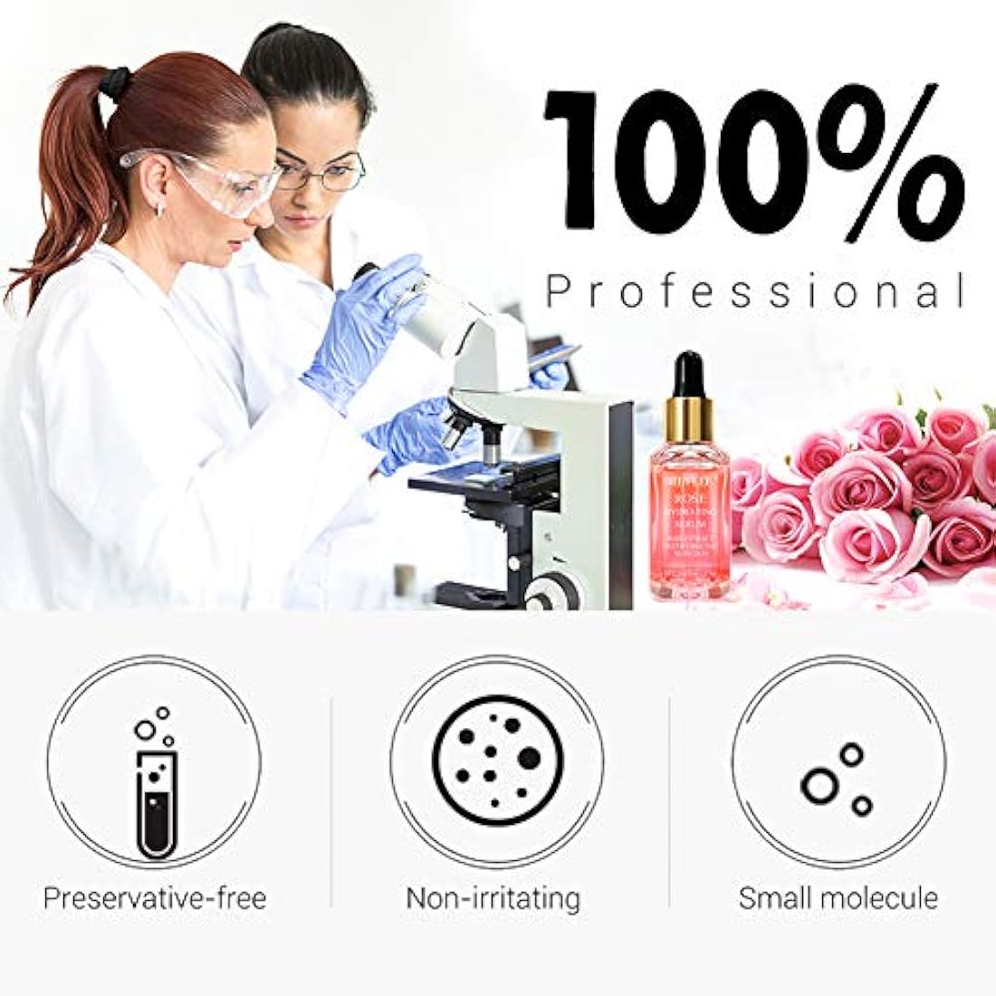 Rose Face Serum, BREYLEE Serum hidratante esencia de rosa