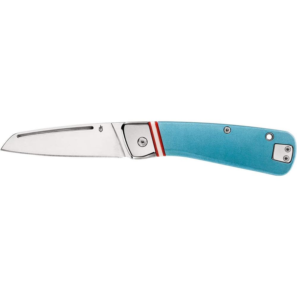 Cuchillo de bolsillo plegable de encaje recto color azul