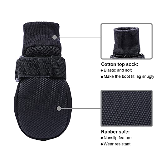 HiPaw - Botas de malla transpirables para perro, suela de goma antideslizante para verano