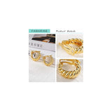 Aretes de aro de corte de oro de 14 quilates para mujer