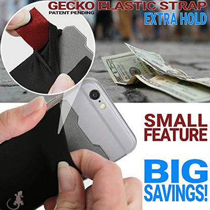 Gecko - Cartera de licra para teléfono celular con adhesivo, para tarjetas de crédito y efectivo