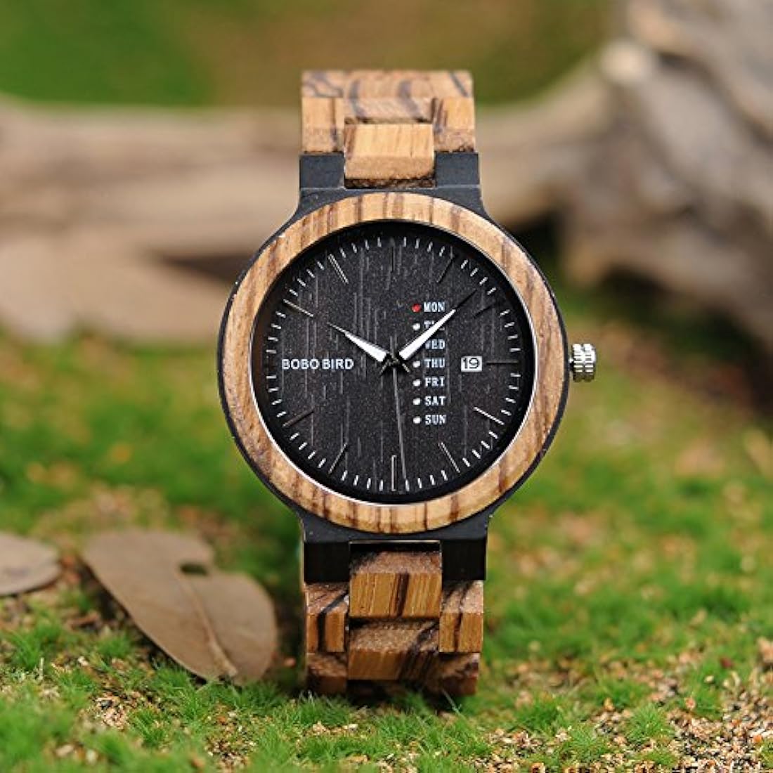 Reloj de madera para hombre Cuarzo analógico c