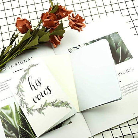 Libros de votos de boda,juego de 2,color blanco. Marca Pyle