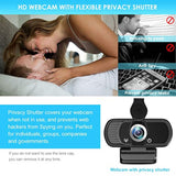 Webcam HD 1080P con obturador de privacidad y trípode