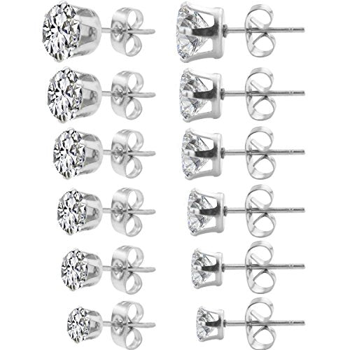 6 pares de aretes de aleación para mujer