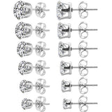 6 pares de aretes de aleación para mujer