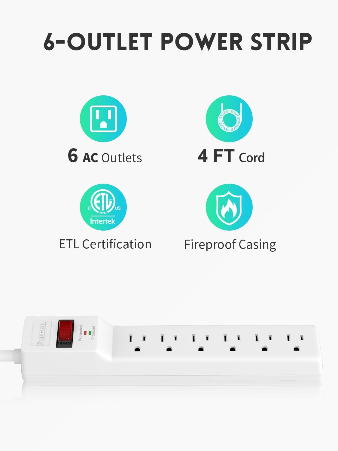 PLUGTUL Paquete de 2 protectores de sobretensión (980 julios)