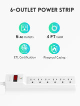 PLUGTUL Paquete de 2 protectores de sobretensión (980 julios)