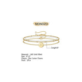 Pulseras y tobilleras de oro con iniciales para mujer