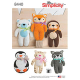 Simplicity – Animales de peluche con 6 diseños diferentes