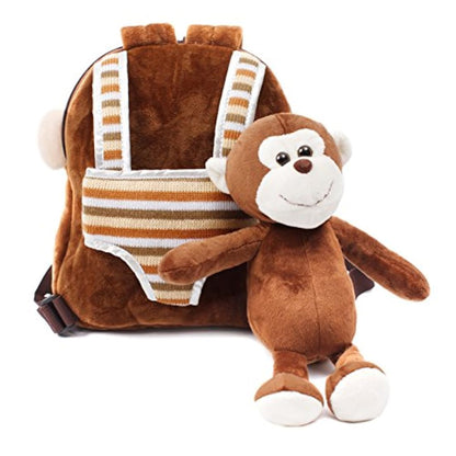 Mochila infantil con peluche Lovey (marrón)