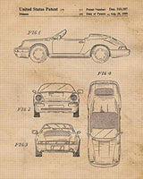 Impresiones de carteles de patente Porsche 911 vintage