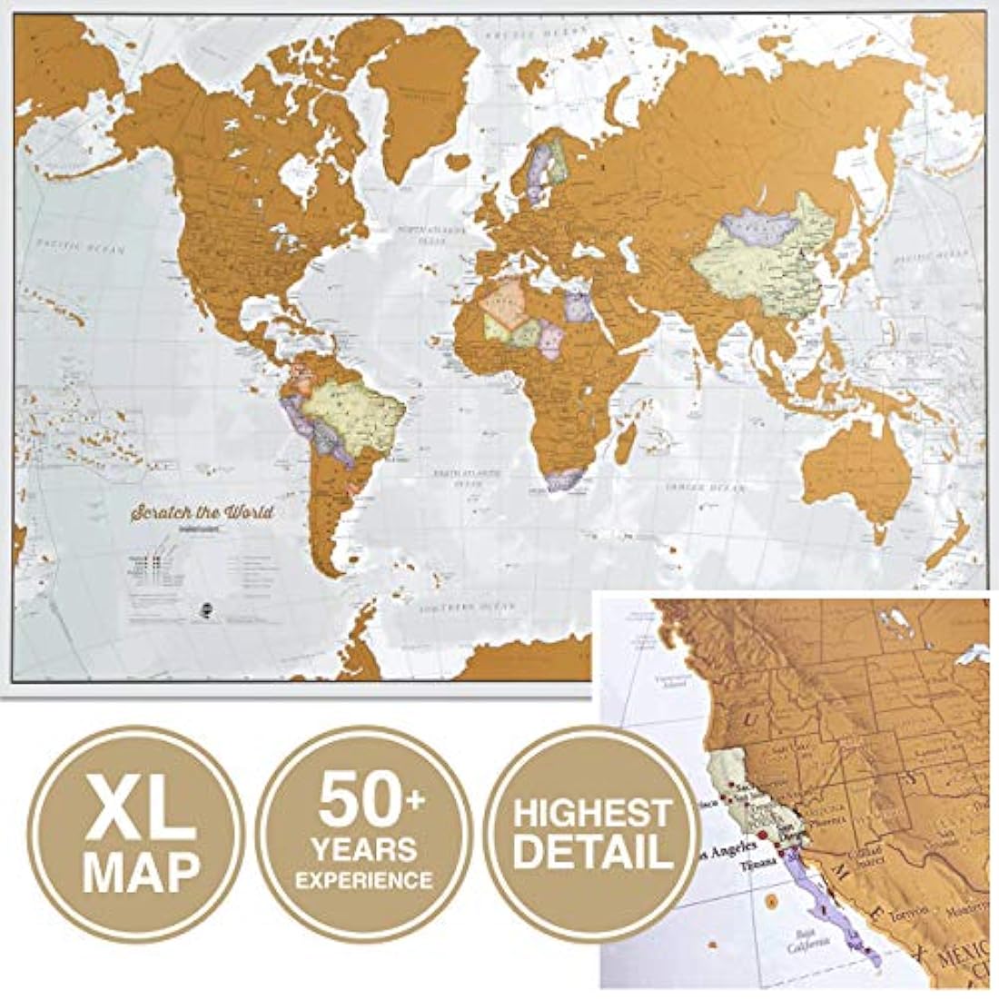 Mapa Scratch the World para raspar con cartografía