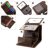 HAWEE billetera de piel de vaca con bloqueo RFID  hombres