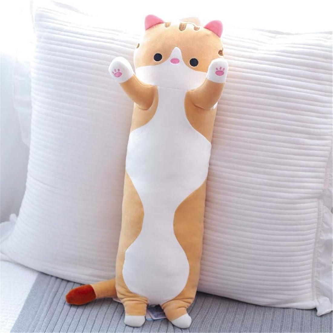 Peluche de gato de caricaturas suave almohada larga