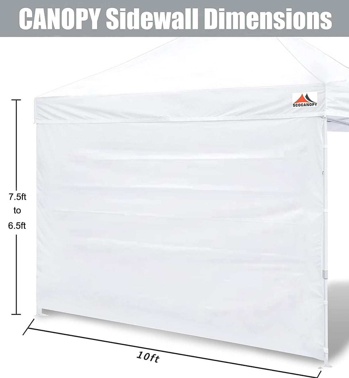 Toldos Laterales SCOCANOPY para Carpa 10x10, Paquete de 3