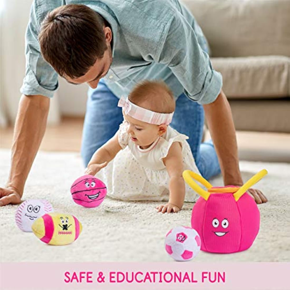 Bolsa de peluche para gimnasio con 4 pelotas