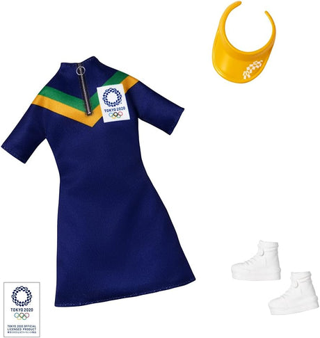 Barbie Ropa: Outfit Olímpico Tokyo 2020, Vestido, Visor, Zapatillas