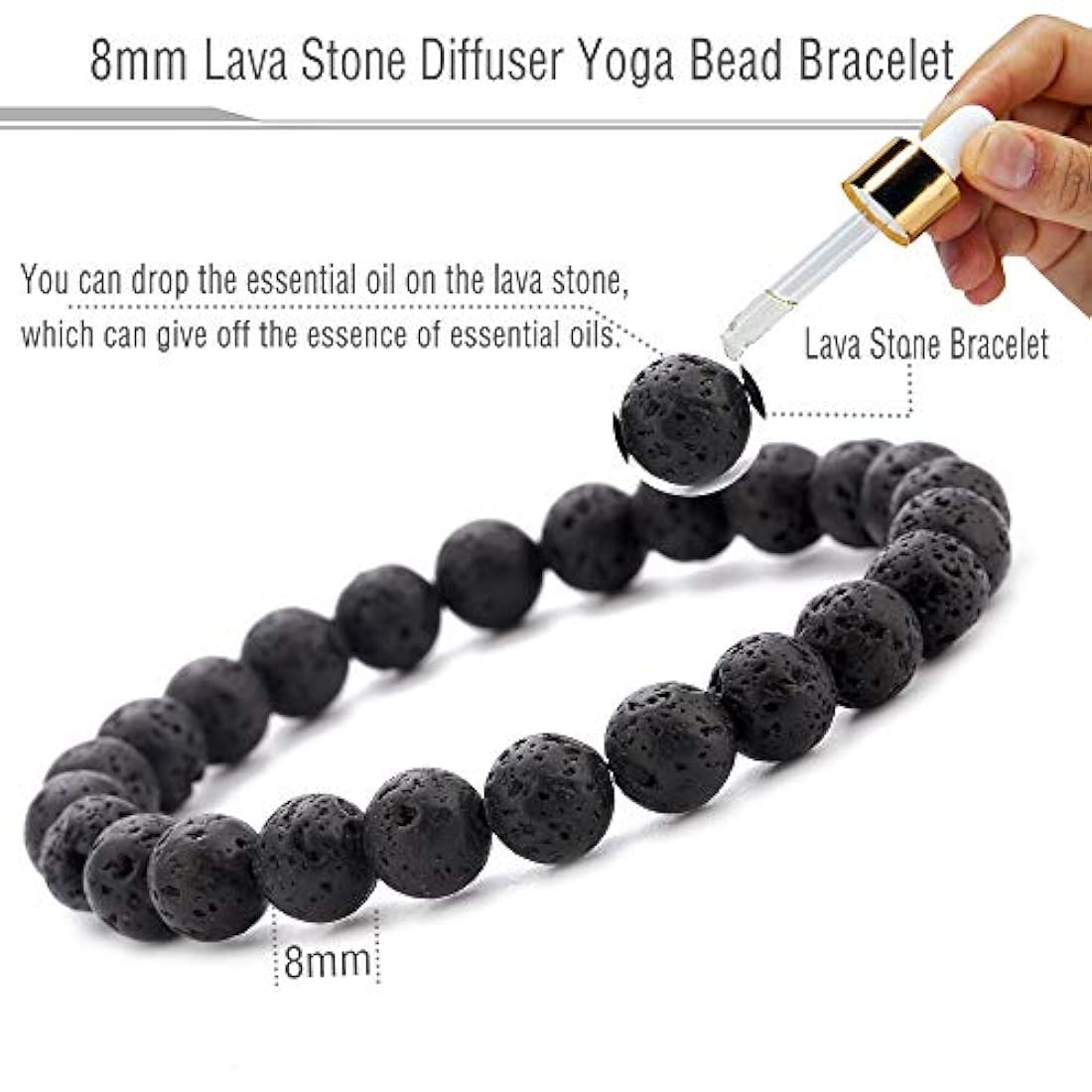 Pulsera elástica con piedras naturales de 0.315