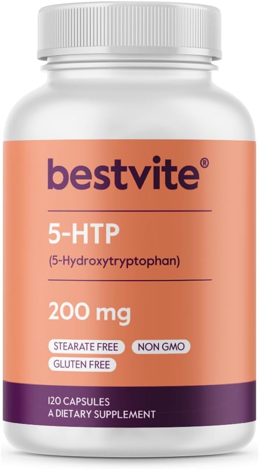 Suplemento 5-HTP 200mg BESTVITE, 120 cápsulas, sin gluten