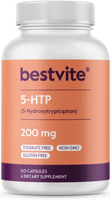 Suplemento 5-HTP 200mg BESTVITE, 120 cápsulas, sin gluten