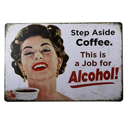 t-ray Paso aside Café Diseño Retro de tin sign Funny Humor 50 de las niñas metal