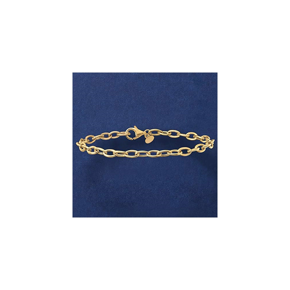 Pulseras de eslabones ovalados de oro amarillo de 18