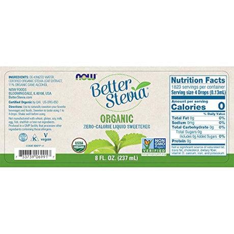 NOW Foods, líquido orgánico certificado BetterStevia