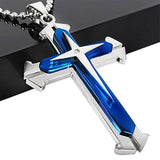 Brave Tour - Collar con cruz de titanio para hombre