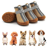 Botines impermeables para perros, botas de senderismo para perros de tamaño pequeño, zapatos de cachorro para pavimento caliente, nieve, 4 unidades
