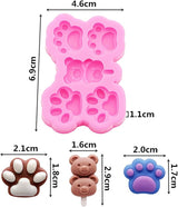 Molde de silicona 3D lindo gato pata oso cabeza de caramelo