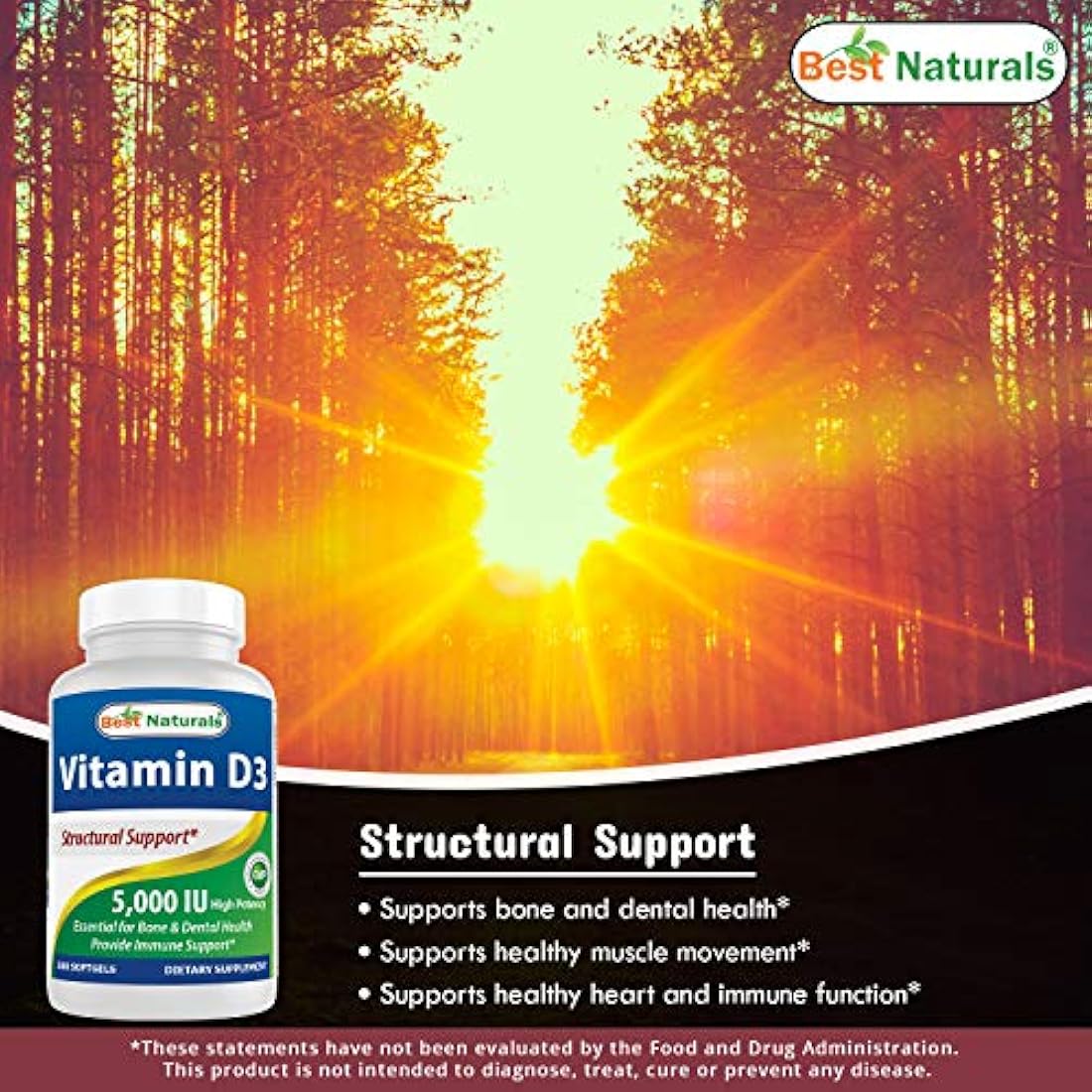 # 1 Vitamina D3 Suplemento por Mejor Naturals – gmo-free, preservative-free, grado de USP Natural Vitamina D, 1, 1