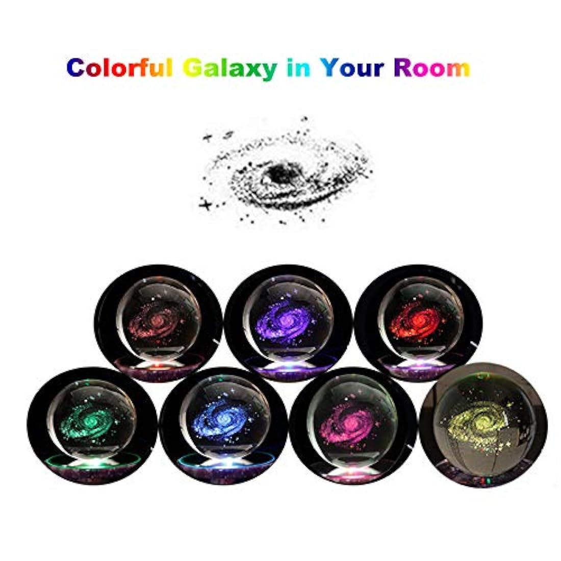 lampara con sistema solar, bola de cristal Galaxy