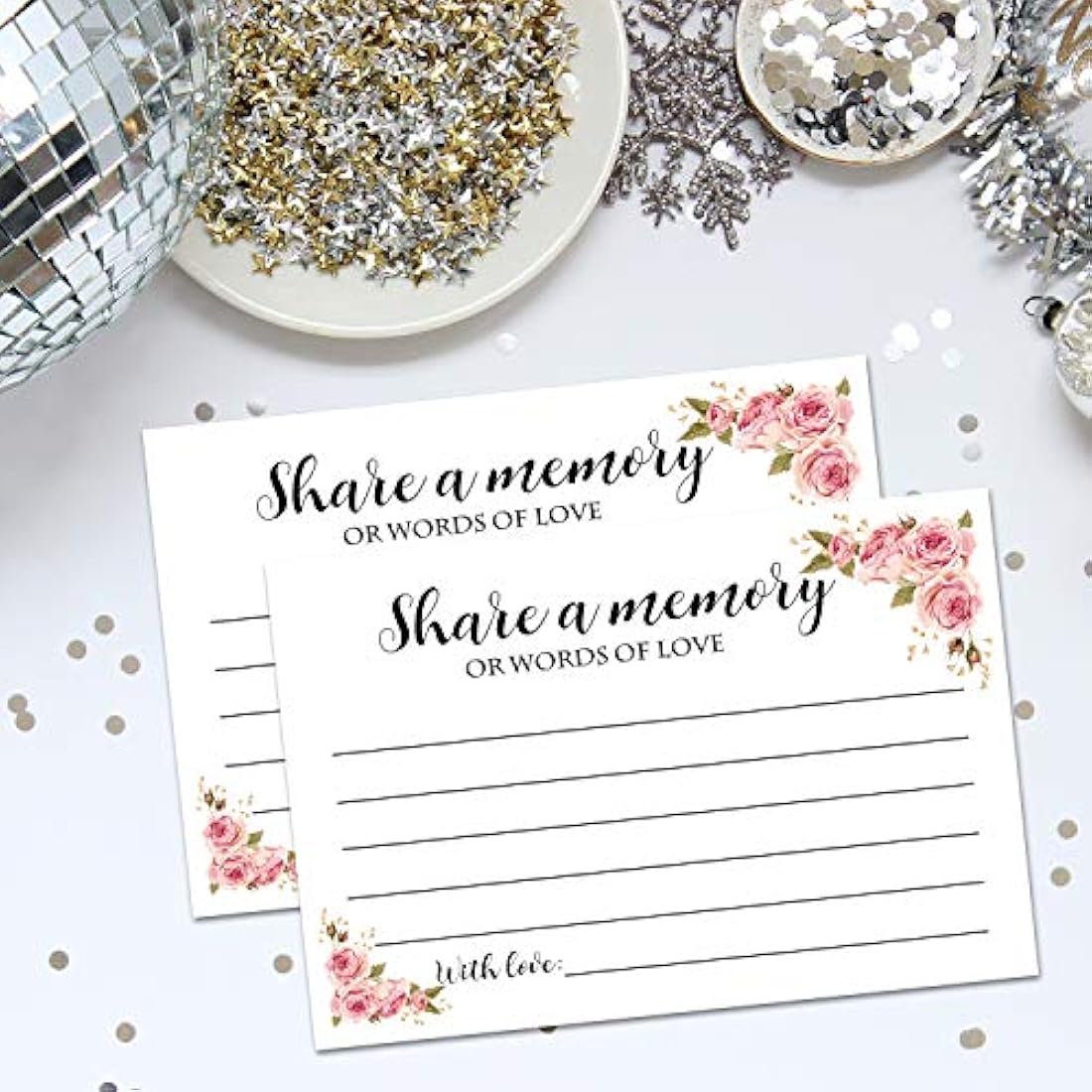 50 tarjeta de memoria floral para la celebración de la vida