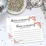 50 tarjeta de memoria floral para la celebración de la vida