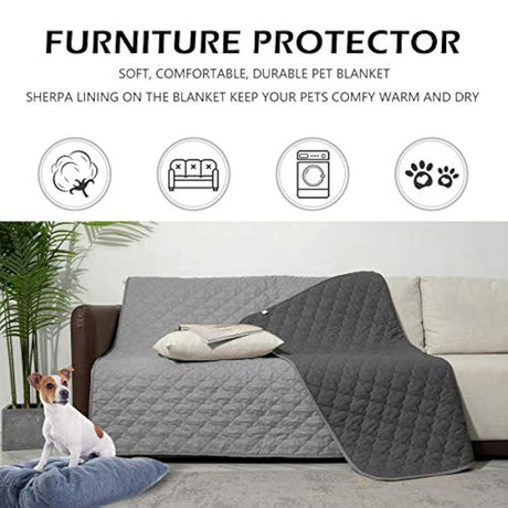 Mantas de perro para protección de sofá impermeable, gris