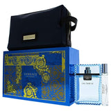 Versace Man Eau Fraiche - Juego de 3 piezas de regalo para hombre con aerosol Eau de Toilette, mini y bolsa