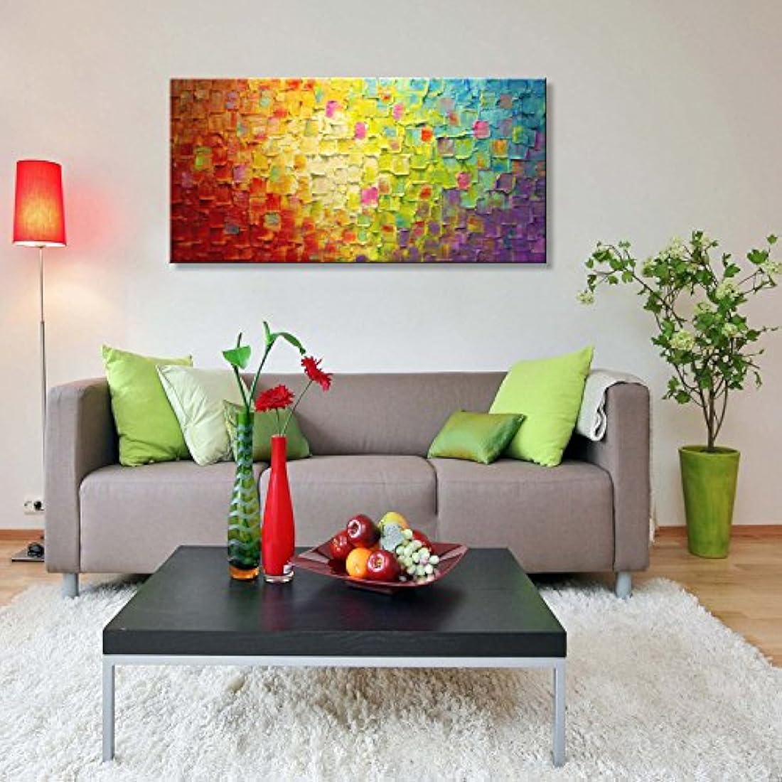 Gran pintura al óleo sobre lienzo Moderno