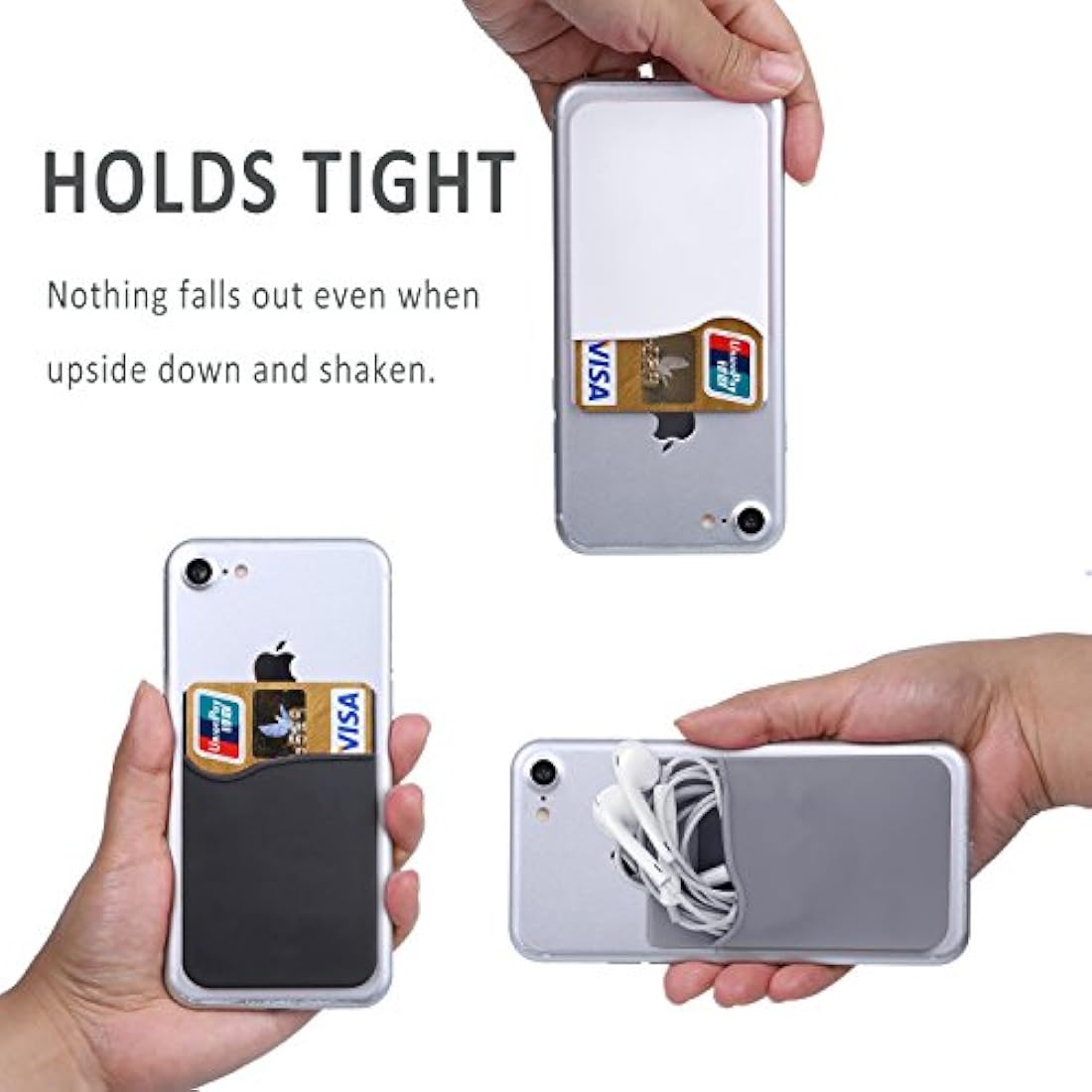 Pofesun - Funda de silicona para iPhone Negro, blanco, gris.