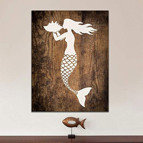 decoración con Plantilla náutica de sirena