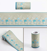 Cenefa de papel pintado autoadhesivo para pared, diseño de flores