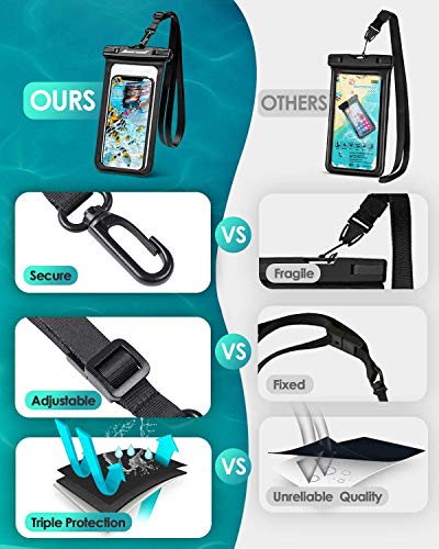Hiearcool - Funda impermeable IPX8, universal y compatible con celular iPhone 12, Pro 11, Pro Max, XS, Max, XR, X, 8, 7, Samsung Galaxy S10, S9, Google Pixel 2 y HTC hasta 7 pulgadas, 2 unidades