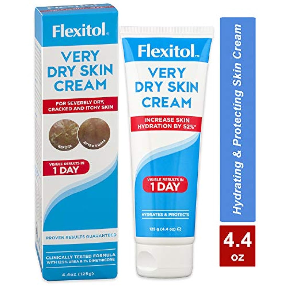 Flexitol Crema corporal para la piel seca, tubo de 4.4oz