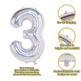 Láser de plata 3 globos, 40 pulgadas de papel de aluminio
