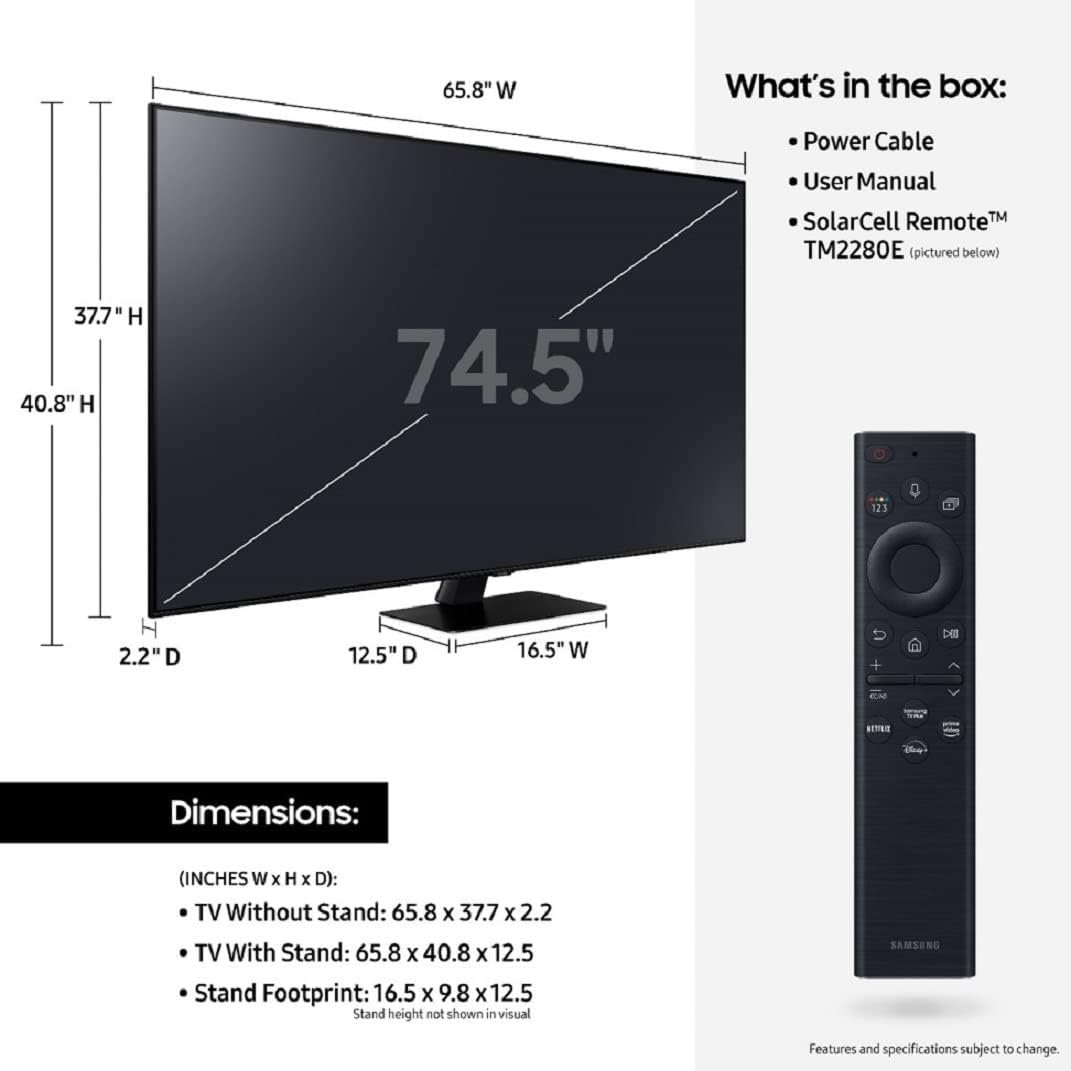 Televisor QLED 75 4K UHD Smart TV Samsung Q80B 2022