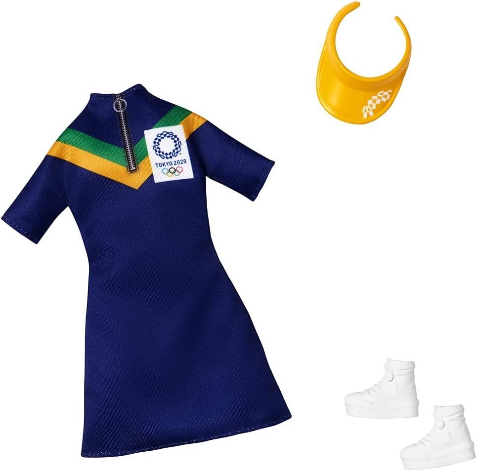 Barbie Ropa: Outfit Olímpico Tokyo 2020, Vestido, Visor, Zapatillas