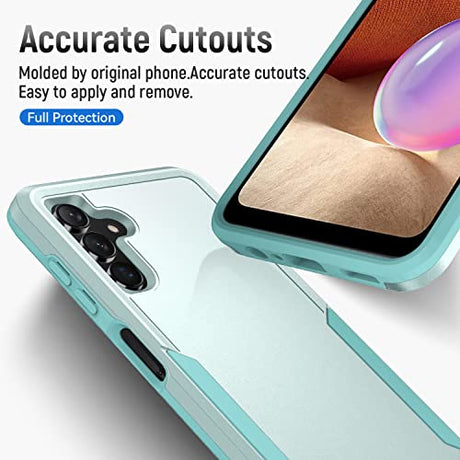 Warsia Funda compatible con Galaxy A13 5G, funda para Samsung Galaxy A13 5G con protector de pantalla, resistente, resistente a prueba de golpes, funda protectora para Samsung Galaxy A13 5G, Aqua
