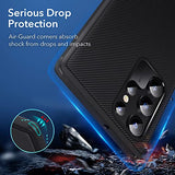 ESR Funda de metal con función atril compatible con Samsung Galaxy S22 Ultra (6.8 pulgadas) (2022), soporte patentado versátil, cubierta trasera delgada y flexible, color negro