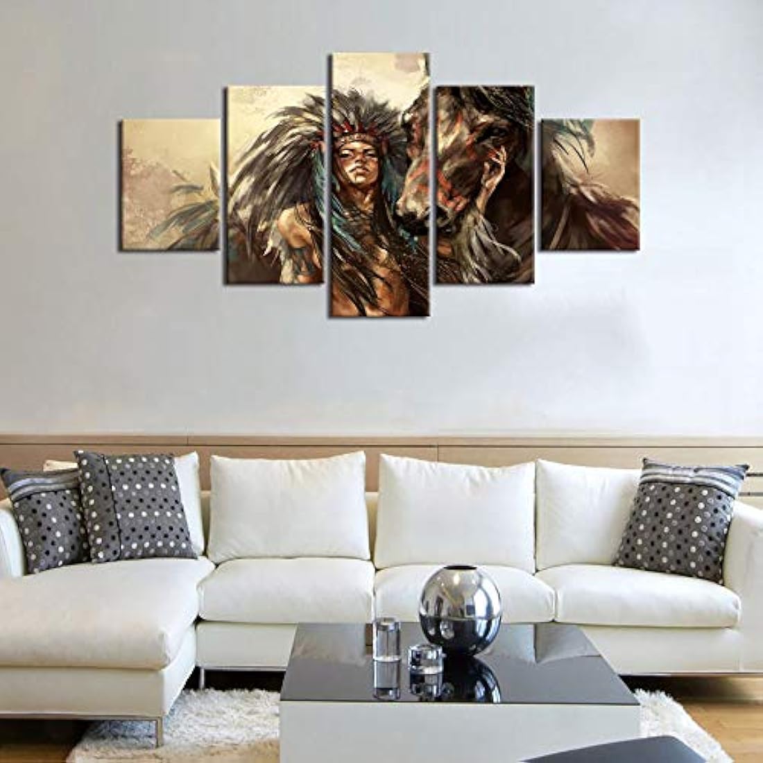 Yatsen Bridge Wolf - Pintura india americana (5 piezas)