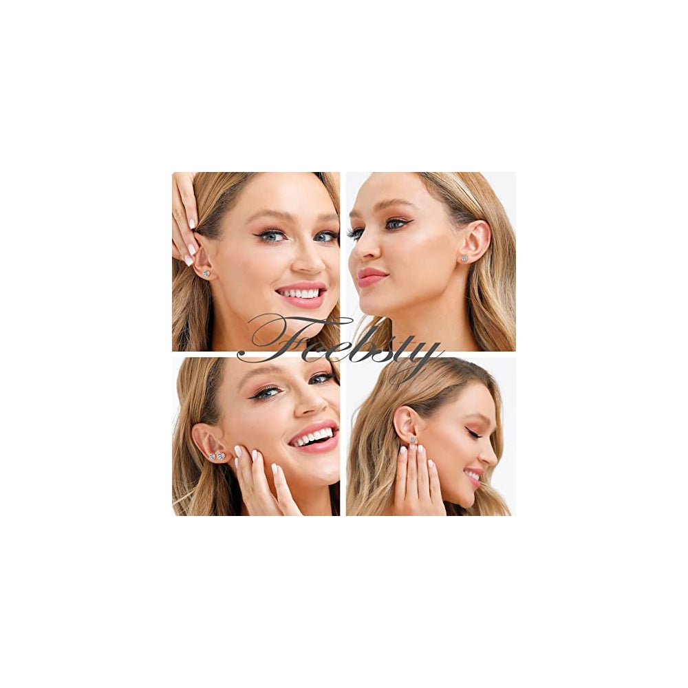 Aretes de plata hipoalergénicos para mujeres y niñas